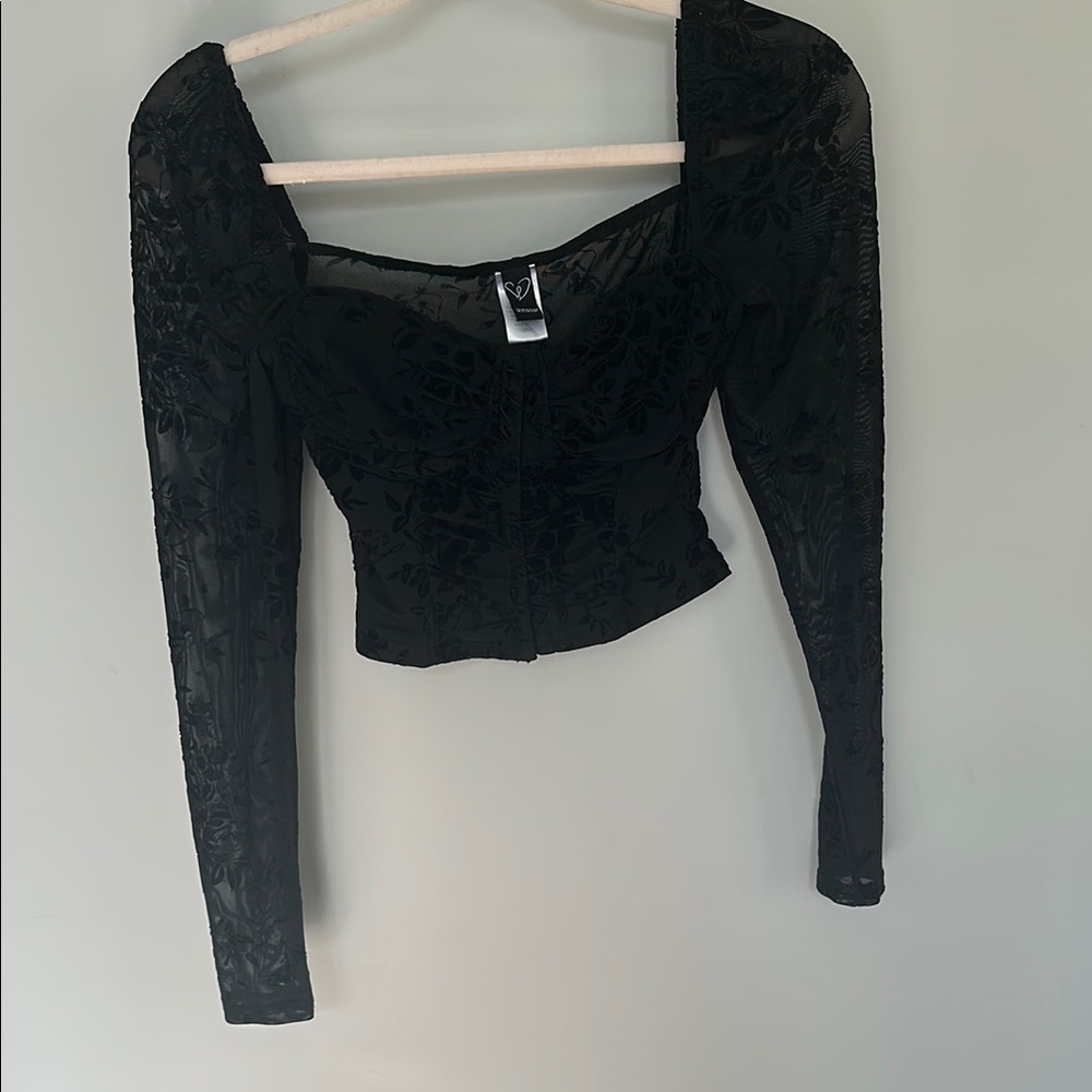 Black Fitted Lace Bustier Corset Top